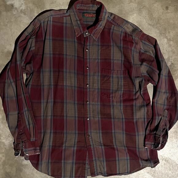 L Vintage plaid 90's Soft Cotton Button Down - Picture 1 of 6